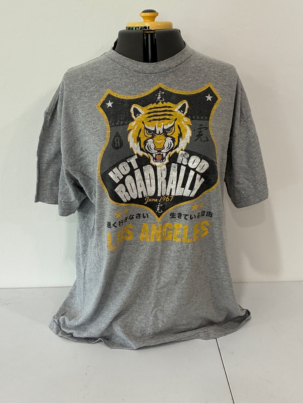 Vintage Style Hot Rod Road Rally Tiger Graphic T-Shirt XL - 1967 Los Angeles